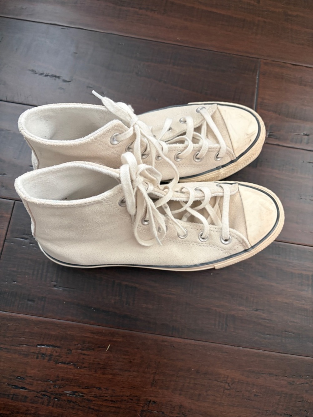 Converse suede Platform Chuck Taylor High-Top Sneakers in Natural grey 90’s Y2K - Picture 8 of 9